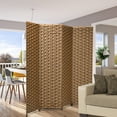 thumbnail image 3 of Costway 4 Panel  Fiber Privacy Partition Screen Folding Room Divider Weave  6FT Tall, 3 of 10