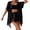 Black, variant on Womens 4 Piece Bikini Set Swimsuit Beach Cover Ups Kimono Swimwear Bathing Suit with Tummy Control High Waisted Shorts Watermelon Red