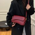 thumbnail image 4 of Bolso de hombro para mujeres PU cuero pequeño bolso retro de color sólido sólido envoltura de hombro para excursiones para salir de cita diaria de compras, 4 of 9