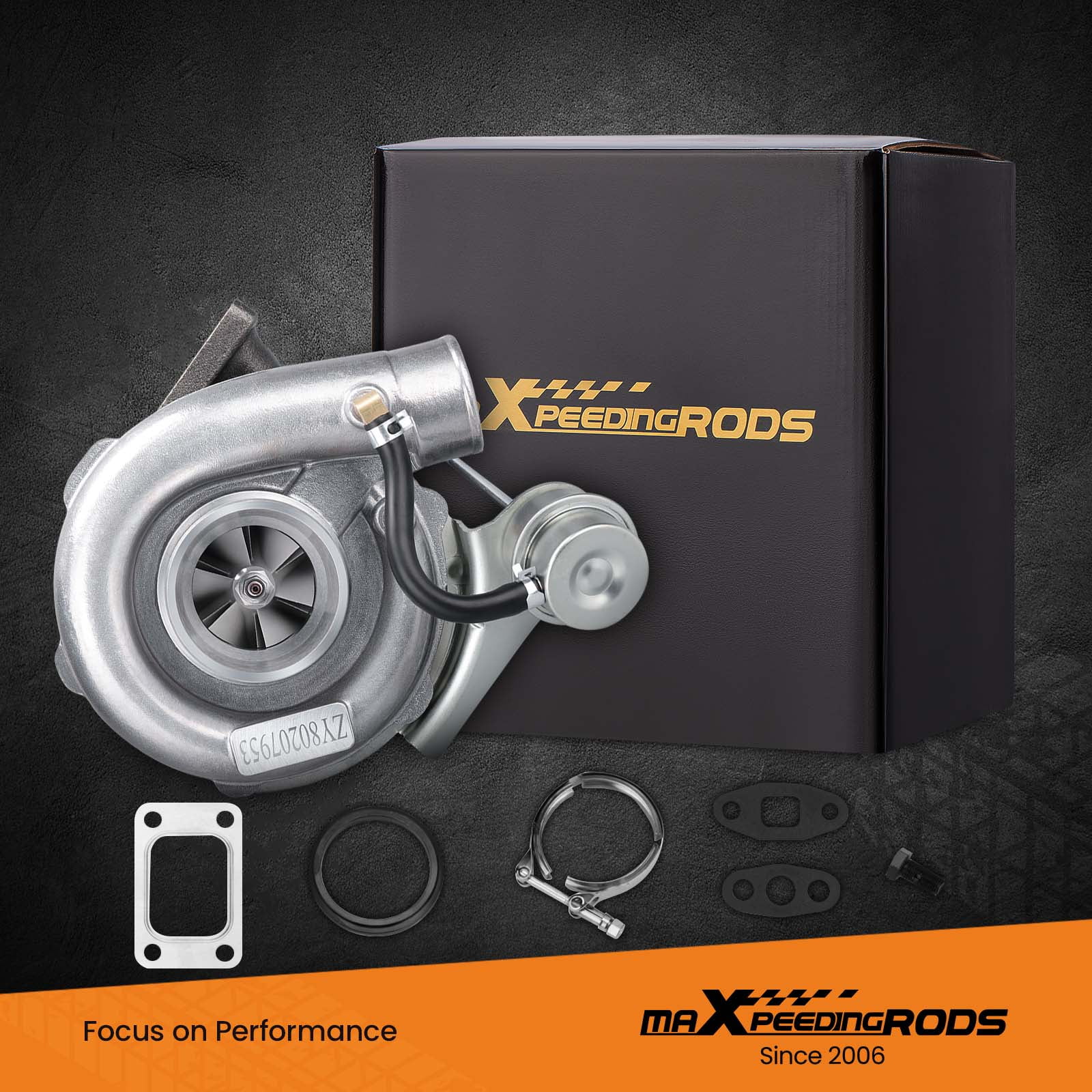 maXpeedingrods T3 Turbo Turbocharger for 4/6 Cylinder 1.5L-2.5L Engine, Up to 420 HP, for BMW 318is 323Ci 323Ci 325Ci 325i, for Honda Accord Civic, Basic VL Series