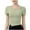 Green-01, variant on Womens Cotton Basic Short Sleeve Ripped Cut Out Crew Neck Summer T-Shirts Y2K Cute Crop Tops