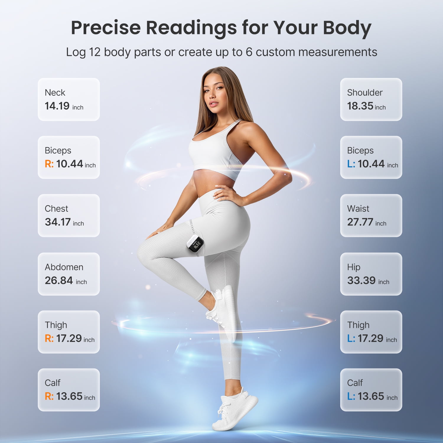 RENPHO Smart Tape Measure for Weight Loss, Bluetooth Fitness Equipment with App, Retractable