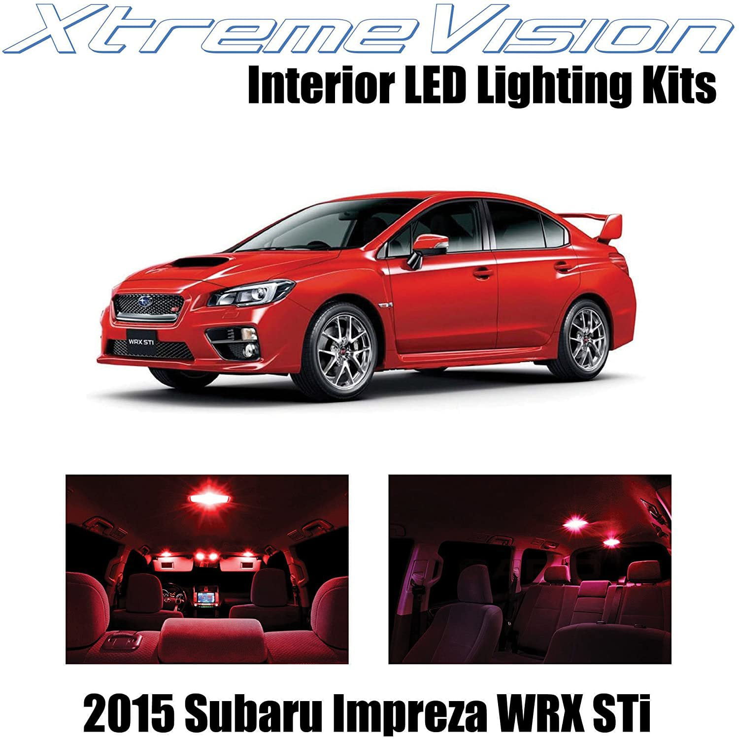 Xtremevision Interior Led For Subuaru Impreza Wrx Sti Sedan Hatchback 15 6 Pieces Red Interior Led Kit Installation Tool Walmart Com
