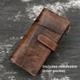 thumbnail image 2 of Women's Leather Wallet, Detachable Wallet, Vintage Long Clutch with Multiple Card Slots, RFID Shielded Credit Card Holder, 2 of 7