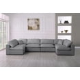 thumbnail image 4 of Meridian Furniture Serene Grey Linen Fabric Deluxe Modular Sectional, 4 of 18