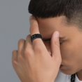 thumbnail image 3 of ORUYROP Can Engrave Men Skull Rings, Stainless Steel Statement Biker Rings, Gold Plated/Black-Send Gift Box, 3 of 7