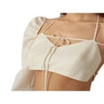 thumbnail image 3 of Femmes Licol T-shirt Manches Lacées V-Cou Dos Nu Tops Nombril, 3 of 6