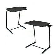 LemoHome Set of 2 Portable Computer Table Office Desk Height & Angle Adjusting Furniture, Black