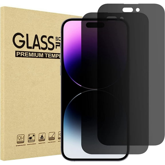 ProCase 2 Pack iPhone Privacy Screen Protector for iPhone 14 Pro Max 2022, 9H Anti Spy Dark Tempered Glass Screen Film Guard for iPhone 14 Pro Max 6.7 Inch 2022, Case Friendly Bubble Free