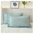 thumbnail image 6 of 3-Piece 100% Cotton Oversized Bedspread Lightweight Quilt Coverlet Embroidery Farmhouse Bedding Set T0 (Mint Green Blue, Queen (100"x106")), 6 of 8