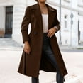 thumbnail image 2 of Manxivoo Trenchcoat Women's Women's Faux Wool Coat Blouse Thin Coat Trench Long Jacket Ladies Slim Long Belt Elegant Overcoat Outwear Trench Coat Women Brown, 2 of 6