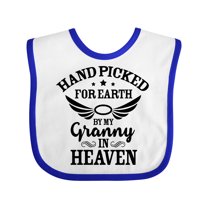 Inktastic Handpicked for Earth by My Granny in Heaven with Angel Wings Boys or Girls Baby Bib