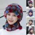 thumbnail image 2 of 1 Set Women Hat Collar Set Colorful High Elasticity Cozy Plush Thick Ear Protection Regular Fit Neck Protection Women Hat Scarf Set for Daily Wear, 2 of 10