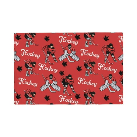 

Placemats Set of 4 / 6 Canada hockey players maple Placemats for Dining Table Indoor/Outdoors Heat Resistant Washable Placemats 18 x 12