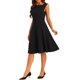 thumbnail image 4 of Vestido sin mangas de corte ajustado para mujer INSPIRE CHIC, con cuello barco, casual y de oficina, color negro, 4 of 6