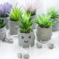 thumbnail image 5 of 3 PCS Creative Artificial Succulent Plants with Grey Pots, Mini Potted Succulents Decor for Home Decor, 5 of 5