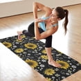 thumbnail image 6 of Black White Bee Heart Sunflower Pattern Hot Yoga Mat Towel Non Slip for Hot Yoga - Quick-Drying Yoga Mat Cover with 4 Corner Pockets with Travel Bag - Hot Yoga Towel Non Slip 70"x26", 6 of 6
