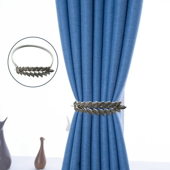 PRETXORVE Curtain Tiebacks, Curtain Tiebacks, Curtain Ties for Drapes, Alloy Leaf Curtain Tie Backs, Modern Curtain Holdbacks for Thin or Thick Home & Office Window Draperies 1Pc