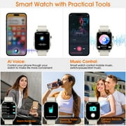 Posrue H5 Smart Watch with Bluetooth Call, IP68 Waterproof Fitness Tracker for Women and Men, Beige
