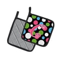 thumbnail image 2 of Carolines Treasures CJ1038-CPTHD Letter C Initial Monogram - Polkadots and Pink Pair of Pot Holders, 7.5HX7.5W,, 2 of 2