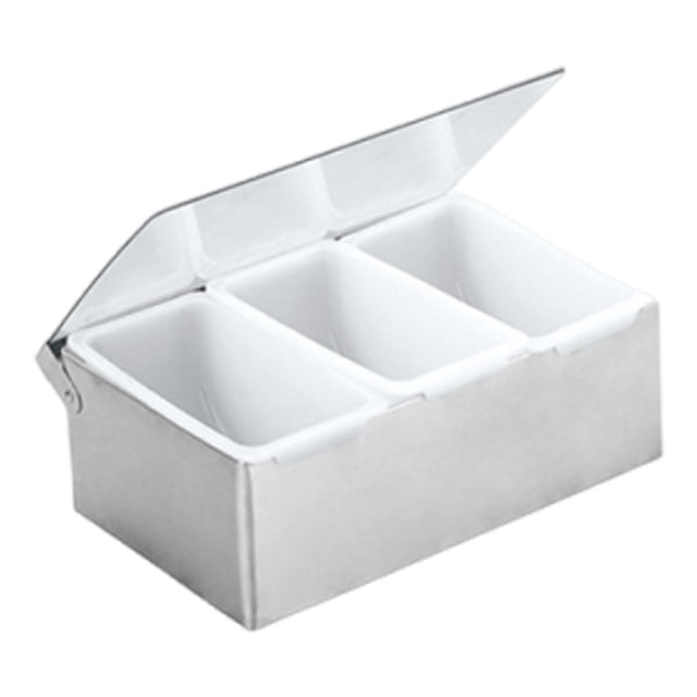 Caja de condimentos multiusos, accesorio resistente, contenedor de acero inoxidable para 3 cuadrículas