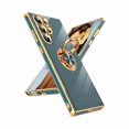 thumbnail image 1 of Chenchen for Samsung Galaxy S22 Ultra Case 360° Rotatable Ring Holder Magnetic Kickstand, Plating Rose Gold Edge Protective for Galaxy S22 Ultra Case, Grey, 1 of 1