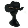 thumbnail image 5 of Eoperou Unisex Vintage Wide Brim Warm Hat Western Cowboy Hat British Style Jazz Cap for Outdoor Daily Life, 5 of 8
