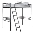 thumbnail image 1 of Lit Mezzanine Simple - Cadre en Métal Noir avec Échelle Inclinée Intégrée, 1 of 6