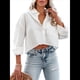 thumbnail image 3 of Camisas de Mujer con Botones, Tops Casuales de Larga, Blusa con Solapa y Bolsillo en el Pecho XXL, 3 of 8