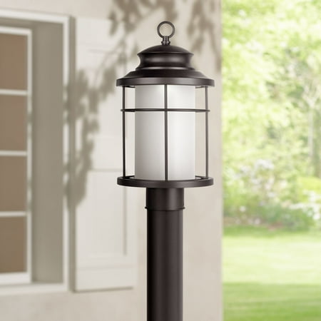 John Timberland Outdoor Post Light Fixture Led Black 16 1 2 Lantern John Timberland Outdoor Post Light Fixture Led Black 16 1 2 Lantern Frosted Glass For Exterior Garden Yard Patio Deck Driveway Com