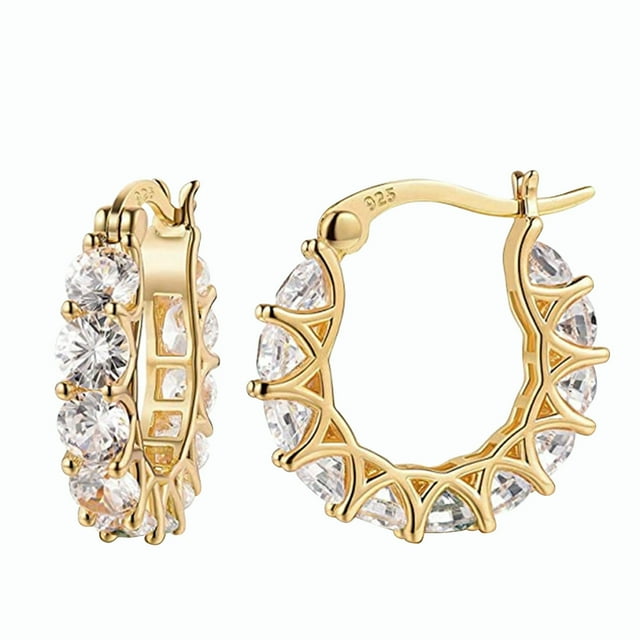 Boucles d'Oreilles en Zircon Incrusté Design en U pour Bijoux Élégants Intemporels pour Usage Quotidien