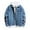 Blue, variant on Frostluinai Womens Floral Embroidery Denim Jacket Oversized Long Sleeve Jean Jacket Button Down Lapel Collar Denim Coats Lounge Jacket with Pocket
