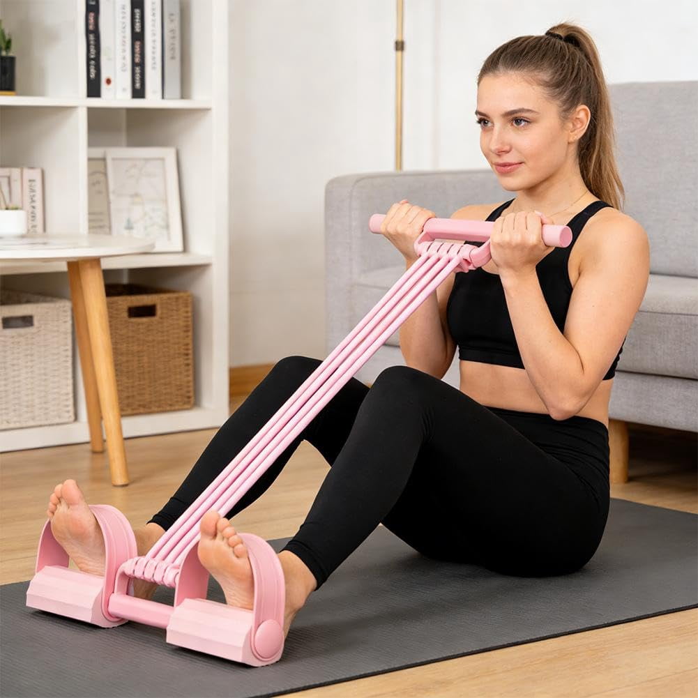 8 Tube Pedal Resistance Band for Home Gym, Pedal Resistance Bands with Handles, Premium Durable Construction, Full Body Workout Solution