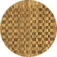 thumbnail image 1 of Ahgly Company Indoor Round Checkered Brown Modern Area Rugs, 5' Round, 1 of 4