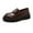 Brown, variant on TIEVOSA Women's Fashion Solid Color Thick SoLED Leather Casual Shoes Temperament Comfortable on Shoes