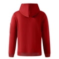 thumbnail image 4 of Breezora Men Color Block Hooded Pullover Sweatshirt with Side Packs Fall Winter Casual Street Style Soft Fleece Jacket for Urban Wear M Size Red, 4 of 7