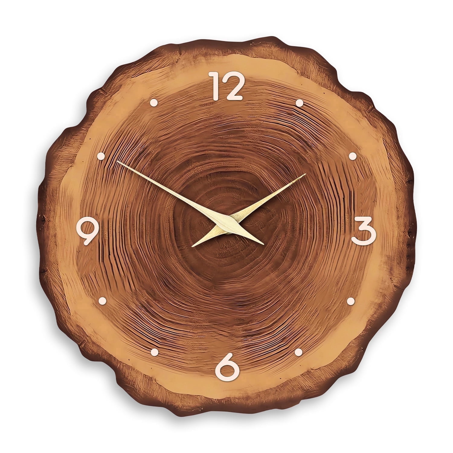 Farmhouse Vintage Brown Wooden Clocks Battery Operated 12 Inch