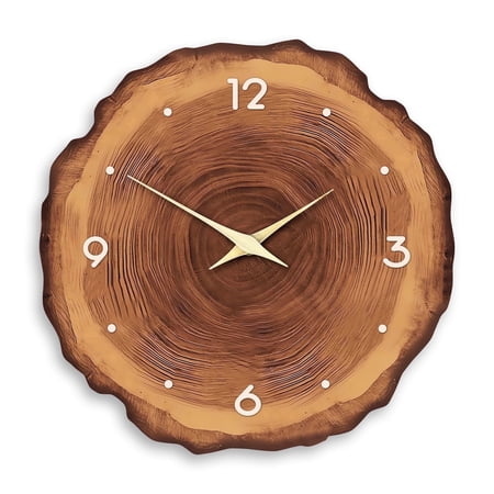 Farmhouse Vintage Brown Wooden Clocks Battery Operated 12 Inch