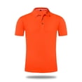 thumbnail image 1 of Camisa de manga corta para hombre, elástica, de color puro, transpirable, que absorbe la humedad, corte ajustado, secado rápido, color naranja, talla XXXXL, 1 of 12