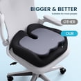 thumbnail image 4 of Lolsea Seat Cushion for Office Chair, Memory Foam Office Chair Cushion for Sciatica, Tailbone & Back Pain Relief, Black, 4 of 7