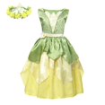 thumbnail image 3 of Disfraz de Tiana de Hada de Navidad para niñas, vestido de princesa de campana Tinker, alas de elfo, diadema, varita, vestidos de fiesta de cumpleaños elegantes, 3 of 5