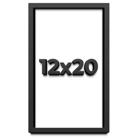 12x20 Shadow Box Frame Black | 1 inches Deep Real Wood Contemporary Shadowbox Display Frame | UV