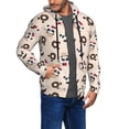 thumbnail image 2 of Wukai Panda Ice Creams Donuts Print Men's Zip-Up Hoodie,Fleece Full-Zip Hoodie for Men, Hooded Sweatshirt-Small, 2 of 5