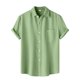 thumbnail image 1 of Men's Casual Solid Color Pocket Short Sleeve Single Breasted Lapel Shirt 3XL, 1 of 5