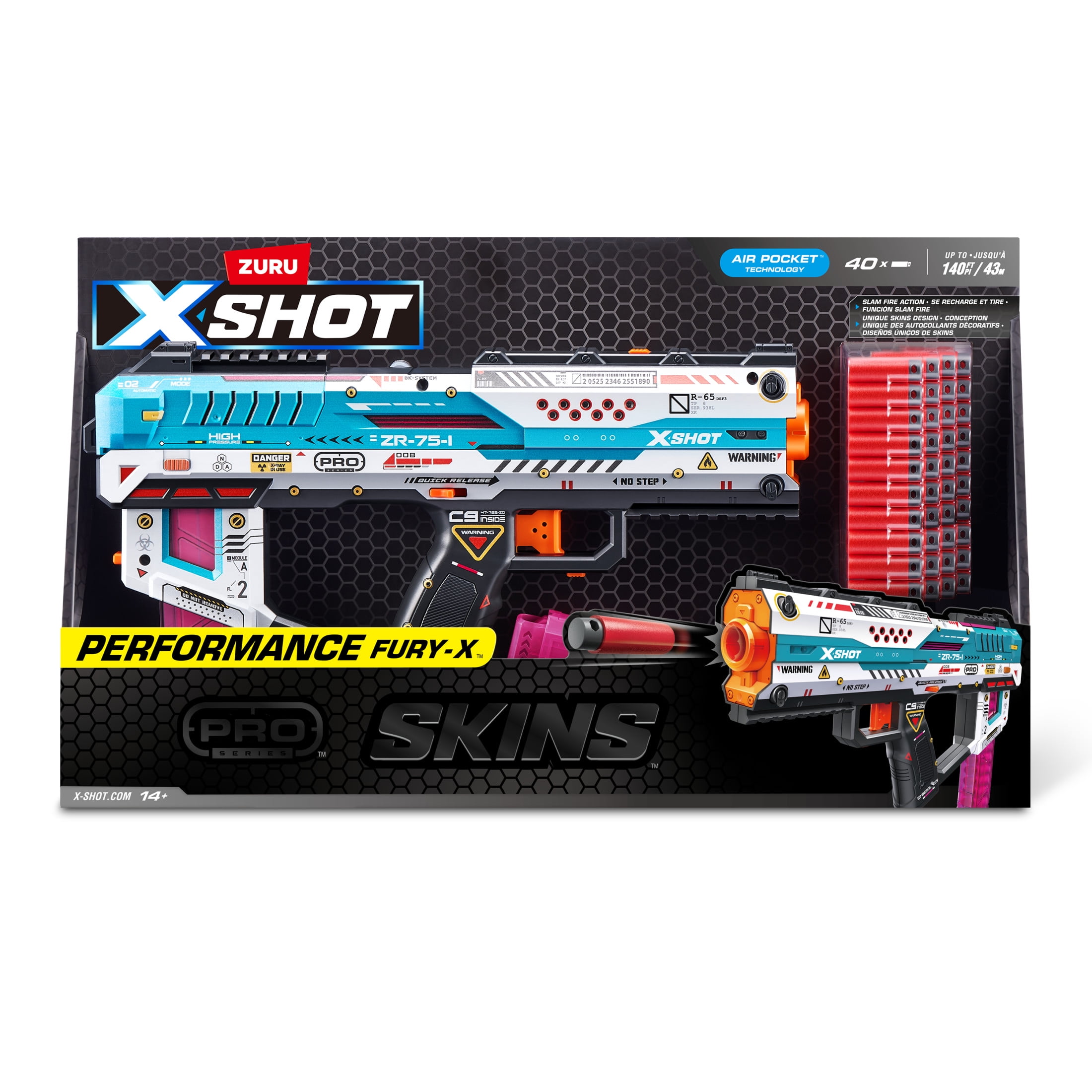 XSHOT, GUN FOAM DART, Fury-X, Air Pocket Technology, 40 Darts