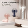 thumbnail image 2 of JISULIFE Handheld Mini Fan, 3 IN 1 Hand Fan, Portable USB Rechargeable Small Pocket Fan, Battery Operated Fan [14-21 Working Hours] with Power Bank, Flashlight Feature for Women,Travel,Outdoor, 2 of 7