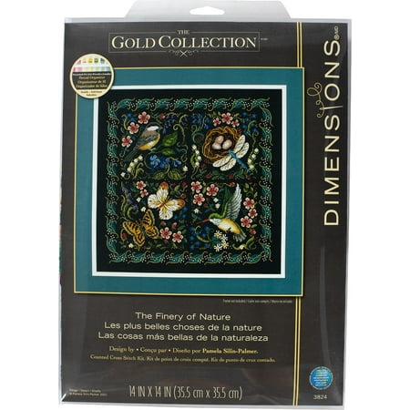 UPC: 0088677038243 | Dimensions Gold Collection Counted Cross Stitch Kit 14 X14 -The Finery Of Nature (14 Count)