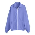 thumbnail image 4 of Giftesty Women's Solid Color Zipper Collared Hoodie-Free Short Length Warm Long Sleeve Athletic Sweatshirt Jacket for Daily Wear Casual Outings, 4 of 5