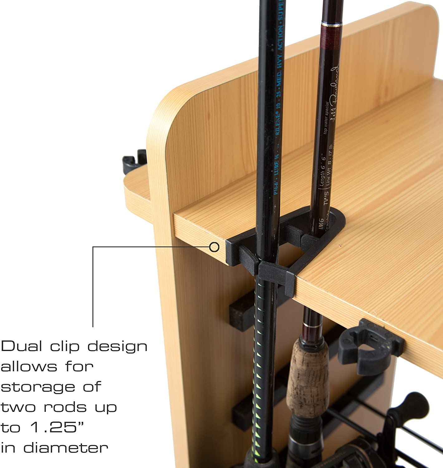 Rush Creek Creations 14 Fishing Rod Rack with 4 Utility Box Storage Capacity & Dual Rod Clips - Features a Sleek Design & Wire Racking System - image 4 of 8