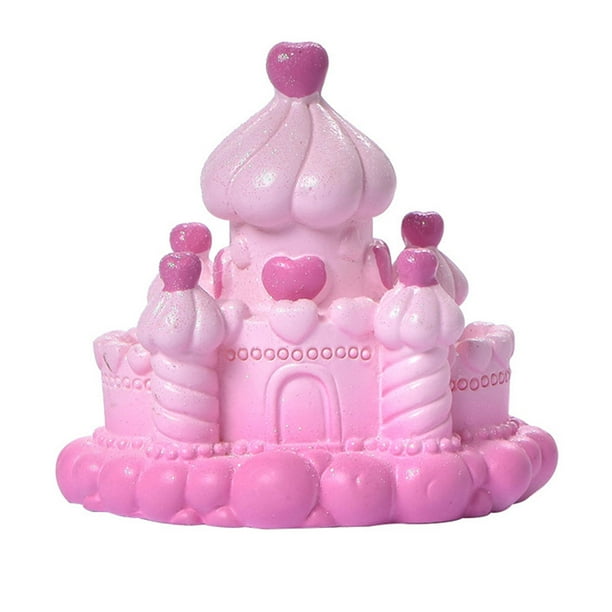 Injueey Castillo decoración rosa púrpura resina artesanías casa de muñecas paisaje decoración del hogar torta decoraciones modelo DIY Accesorios Artesanía Castillo de crema Injueey HA077358-05